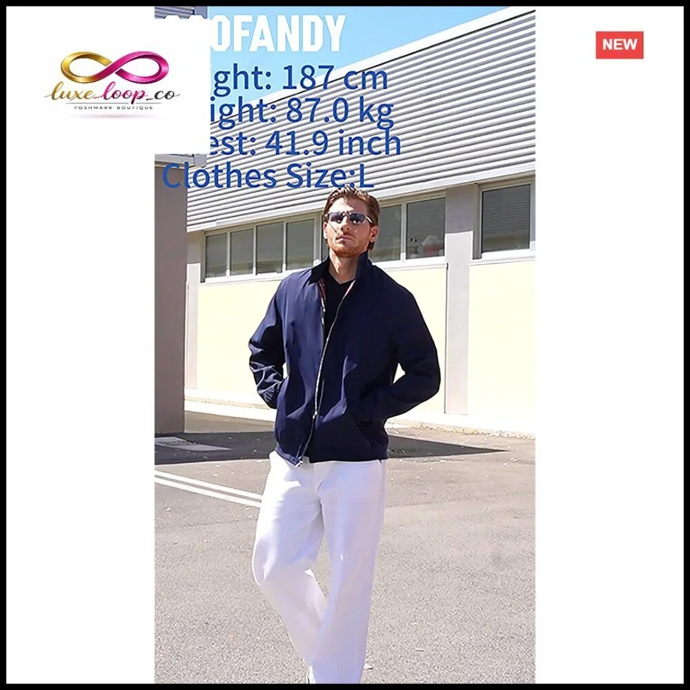 Lightweight‎ Windbreaker Jacket Stand Collar Zip Up Mens Casual Golf